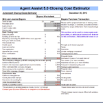 Closing Costs Seller Closing Costs Calculator Inside Seller Closing Cost Worksheet