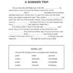 Cloze Summer Tripade  Interactive Worksheet And Cloze Reading Worksheets