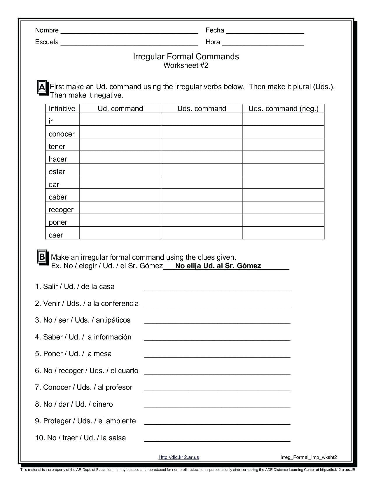 Collection Of Solutions Spanish Worksheets For High School The Best With Regard To Spanish Worksheets For High School