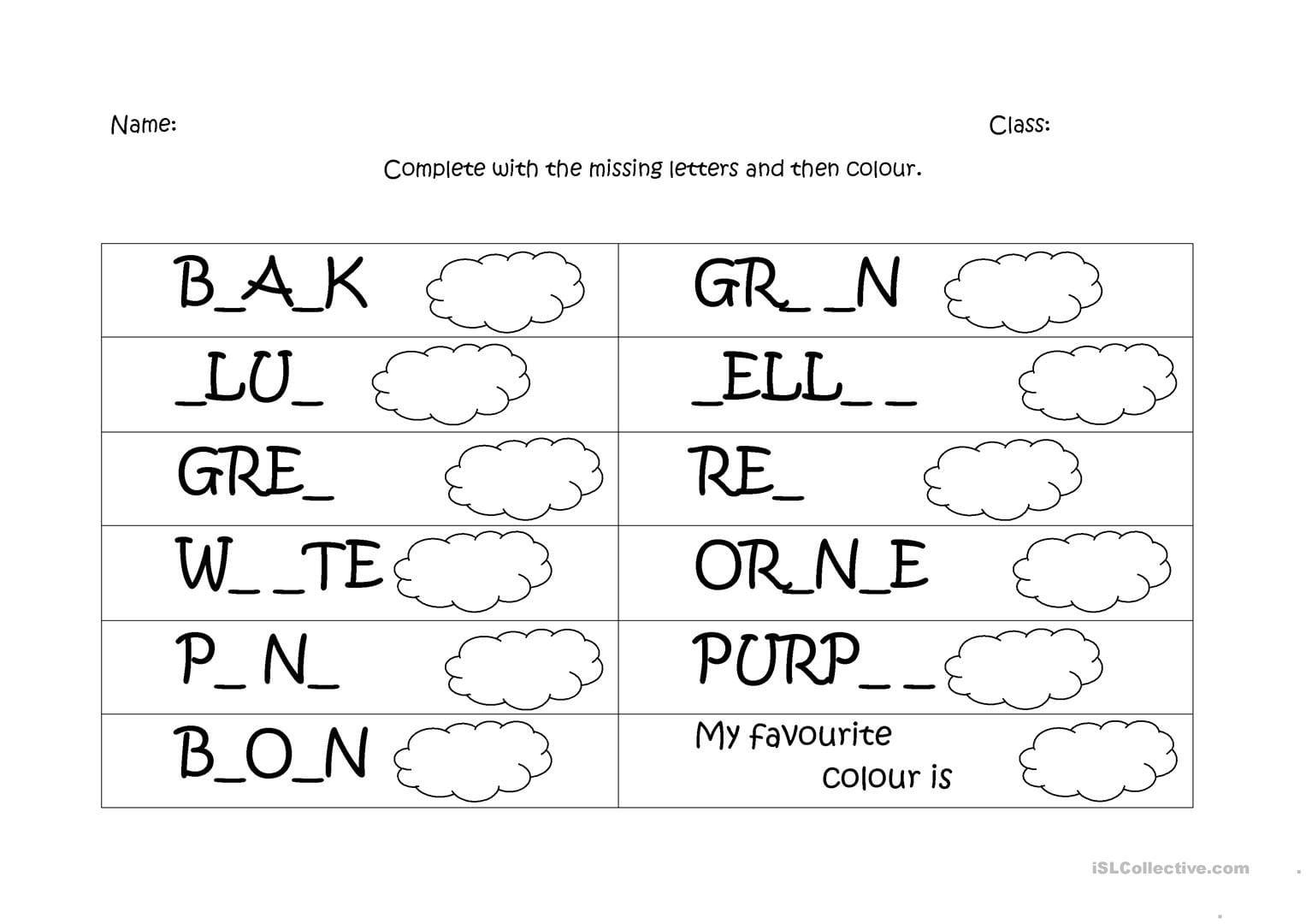 Colours Spelling Worksheet  Free Esl Printable Worksheets Made Or Spelling Color Words Worksheet