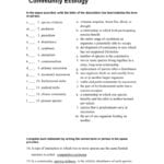 Community Ecology Skills Vocab Review Key Or Species Interactions Worksheet Answers