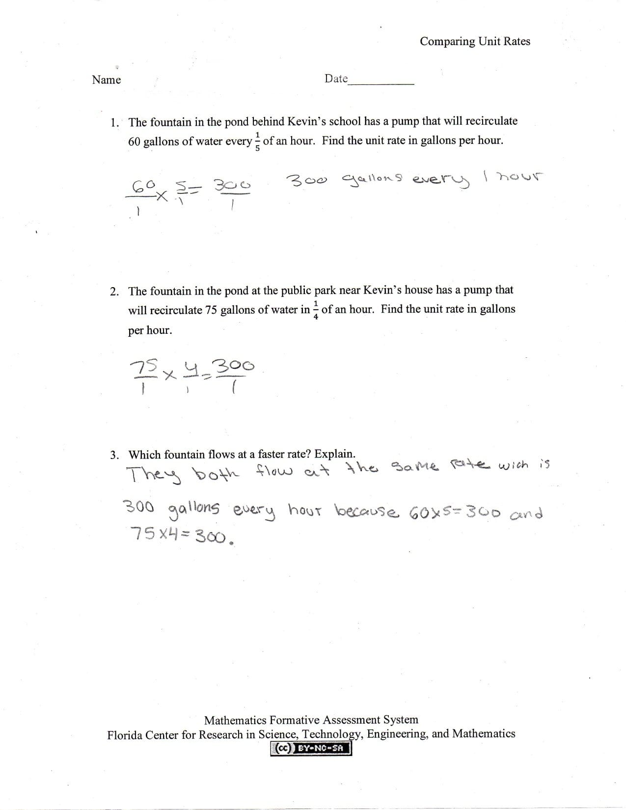 Comparing Unit Rates Students Are Asked To Compute Unit Rates From Throughout Compute Unit Rates Associated With Ratios Of Fractions Worksheets