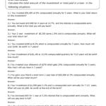 Compound Interest Worksheets Following Situations With Regard To Continuous Compound Interest Worksheet With Answers