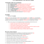 Constitution Test Review Guide Answer Key Along With Seven Principles Of Government Worksheet Answer Key