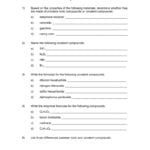 Covalent Compounds Worksheet As Well As Naming Covalent Compounds Worksheet
