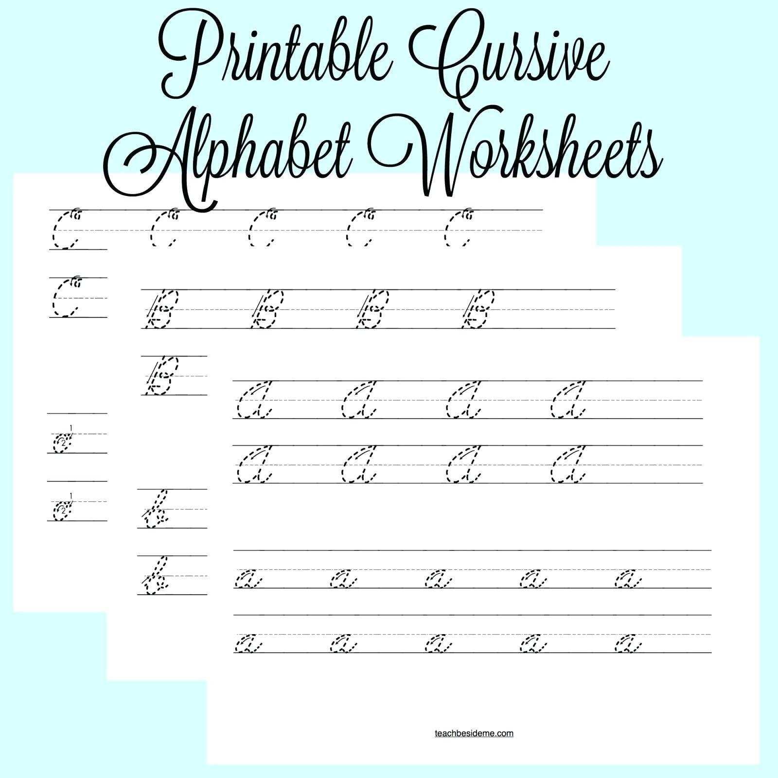 Cursive Handwriting Alphabet Also Cursive Writing Alphabet For Cursive Alphabet Worksheets Pdf