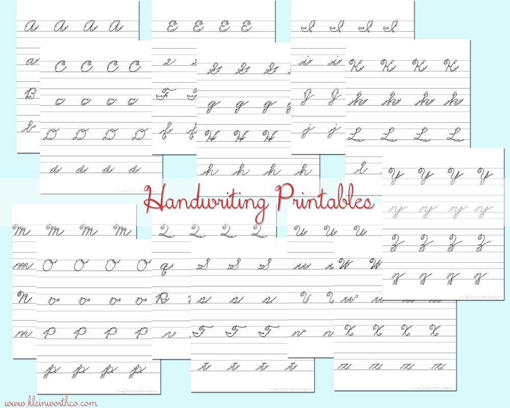 Cursive Handwriting Practice Sheets Backtoschoolweek  Kleinworth  Co Intended For Cursive Writing Worksheets For Kids