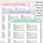 Daily Intentions Printable Daily Affirmations Daily Goal  Etsy Throughout Intention Setting Worksheet