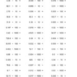 Decimal Divided10 100 Or 1000 Horizontal 45 Per Page A Pertaining To Multiplying Decimals By 10 100 And 1000 Worksheet