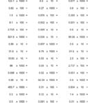 Decimal × 10 100 Or 1000 Horizontal 45 Per Page A Inside Multiplying Decimals By Decimals Worksheet