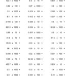 Decimal × 10 100 Or 1000 Horizontal 45 Per Page A Within Multiplying Decimals By 10 100 And 1000 Worksheet