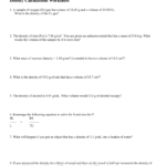 Density Calculations Worksheet Throughout Density Calculations Worksheet