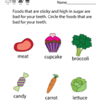 Dental Health Worksheet  Free Kindergarten Learning Worksheet For Kids For Dental Care Worksheets