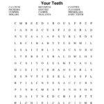 Dental Hygiene Word Search – Your Teeth  Personal Hygiene Inside Dental Care Worksheets