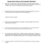 Displacementvelocity And Acceleration Worksheet Along With Speed And Acceleration Worksheet Answers