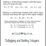 Dividenegative Number Math Adding And Subtracting Positive Together With Positive And Negative Numbers Worksheet