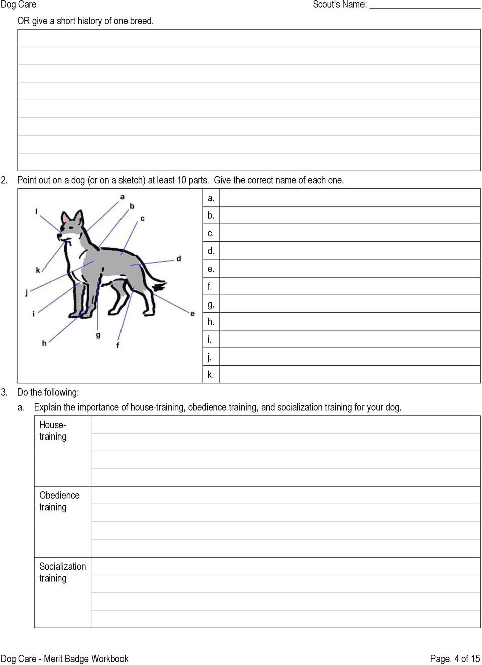 Dog Care Merit Badge Workbook  Pdf Pertaining To Dog Care Merit Badge Worksheet