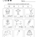 Easter Phonics Worksheet  Free Kindergarten Holiday Worksheet For Kids As Well As Kindergarten Phonics Worksheets