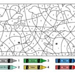 Easy Colornumber For Preschool And Kindergarten In Number Worksheets For Kindergarten