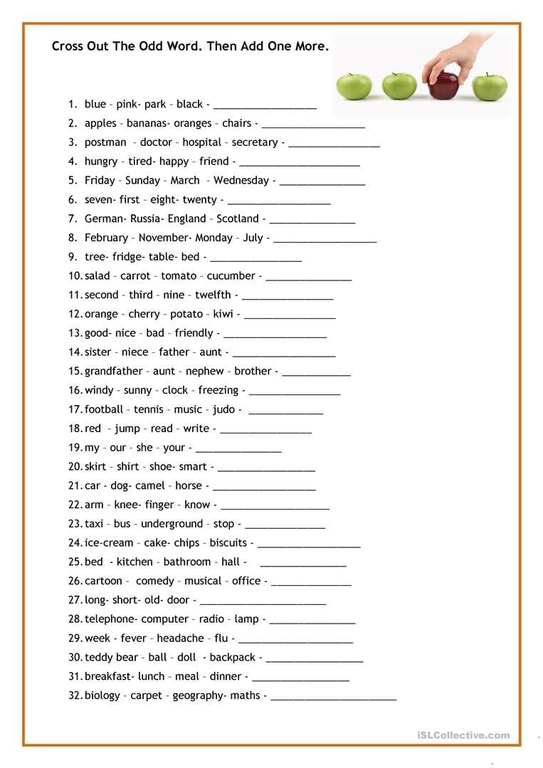 English Esl Basic Vocabulary Worksheets  Most Downloaded 37 Results With Regard To Esl Vocabulary Worksheets