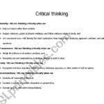 English Worksheets Critical Thinking Throughout Critical Thinking Worksheets