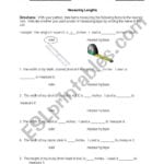 English Worksheets Tape Measures And Rulers In Tape Measure Worksheet
