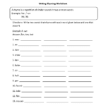 Englishlinx  Rhyming Worksheets Pertaining To 6Th Grade English Worksheets