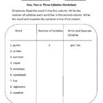 Englishlinx  Syllables Worksheets For Decoding Multisyllabic Words Worksheets