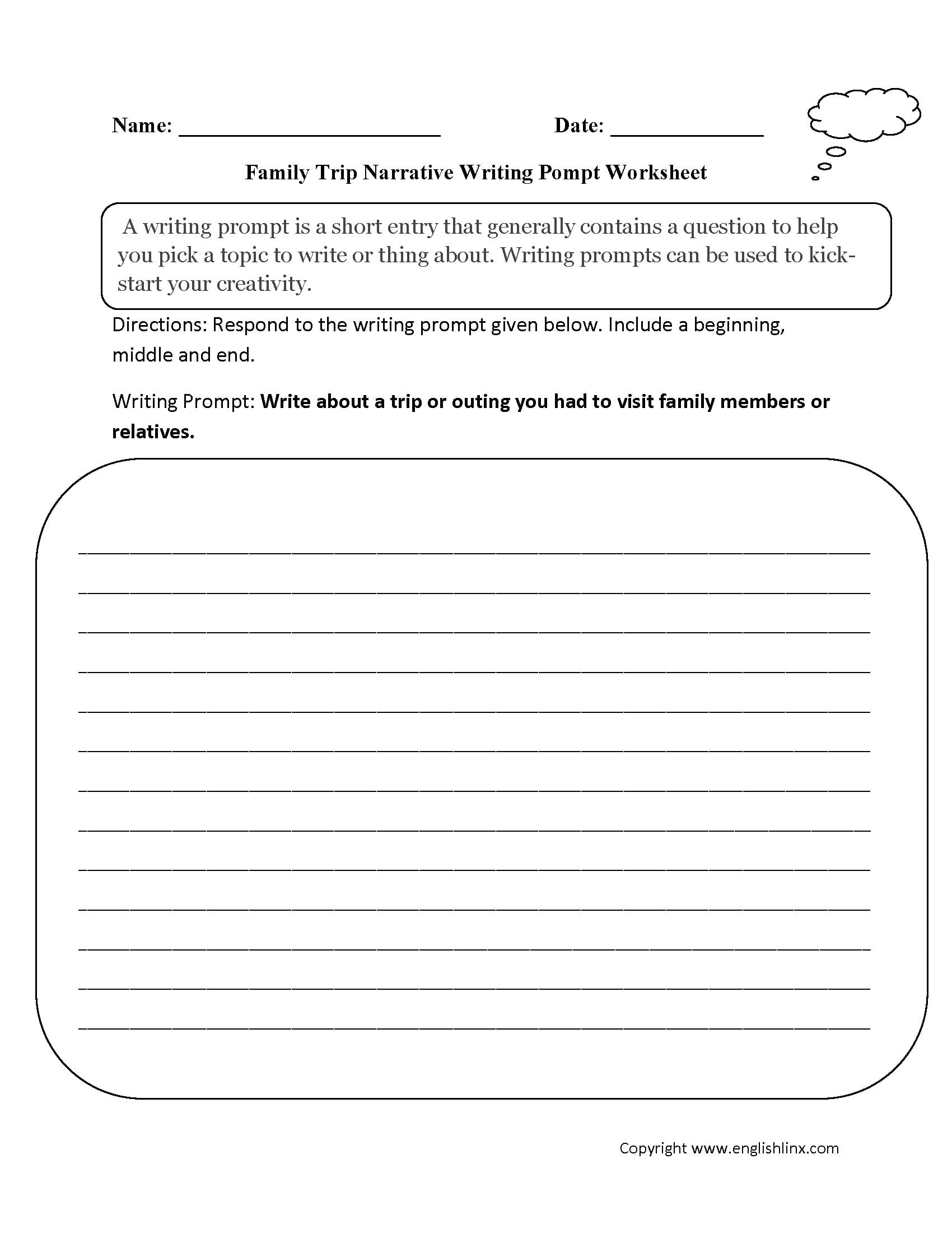 Englishlinx  Writing Prompts Worksheets As Well As Writing Prompt Worksheets