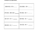 Evaluating Variable Expressions Worksheet  Briefencounters Pertaining To Evaluating Expressions Worksheet Pdf