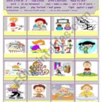 Everyday Actions  School And Home Rules  Esl Worksheetemilie10 As Well As At Home School Worksheets