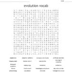Evolution Vocabulary Word Search  Wordmint Regarding Evolution Vocabulary Worksheet