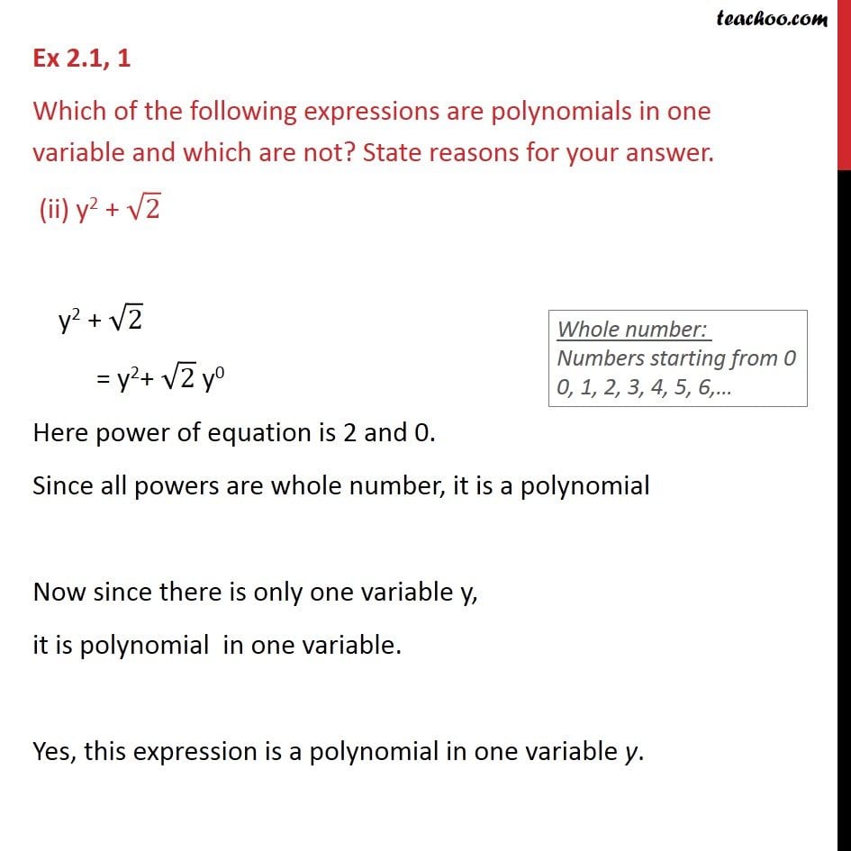Ex 21 1  Which Of The Following Are Polynomials In One Together With Course 3 Chapter 2 Equations In One Variable Worksheet Answers