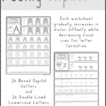 Fading Alphabet Double Line Or Dotted Line Style With Regard To Letter Formation Worksheets