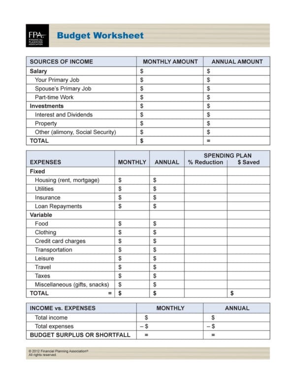 Financial Worksheet Usmc — excelguider.com