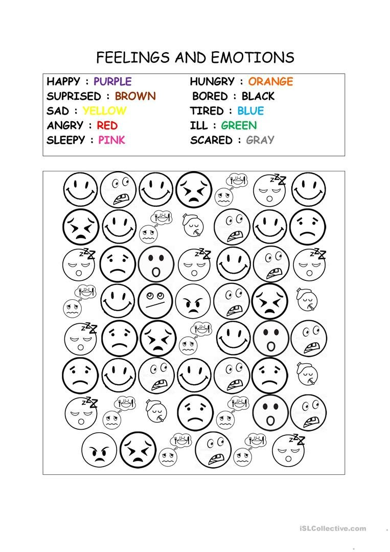 Feelings  Emotions Worksheet For Young Learners Worksheet  Free Pertaining To Feelings And Emotions Worksheets Printable