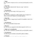Figurative Language Worksheet 1  Answers Along With Figurative Language Worksheet 1