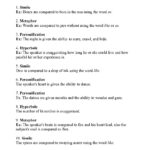 Figurative Language Worksheet 2  Answers Inside Hatchet Figurative Language Worksheet Answers