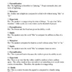Figurative Language Worksheet 4  Answers Throughout Figurative Language Worksheet 1