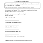 Figurative Language Worksheets  Paradox Worksheets For Warm Up To Paradox Worksheet Answers