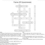 Forms Of Government Crossword  Wordmint Pertaining To Forming A Government Worksheet Answers
