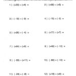 Fraction To Integer Math Adding And Subtracting Integers Worksheet Pertaining To Subtracting Integers Worksheet