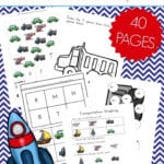 Free 40Page Preschool Transportation Theme Printables In Homeschool Worksheets Preschool
