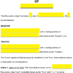 Free Arizona Revocable Living Trust Form  Pdf  Word  Eforms In Living Trust Worksheet
