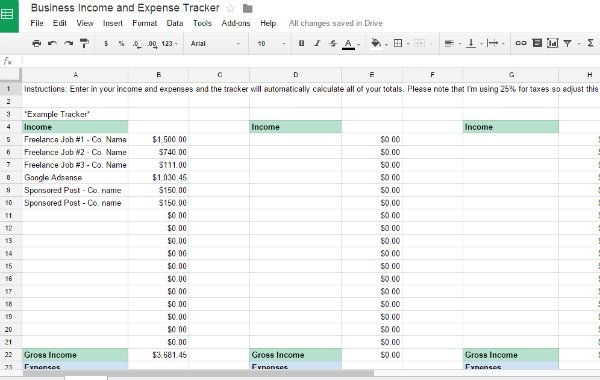 Free Business Income Worksheet And Google Doc Also Self Employed Income Worksheet