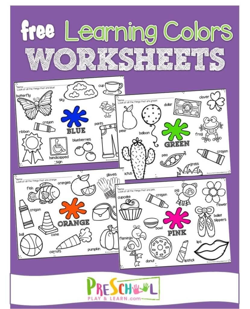 Free Colors For Kids Worksheets — Preschool Play And Learn Also Learning Colors Worksheets