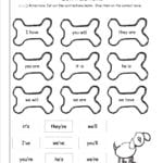 Free Contractions Worksheets And Printouts Within Free Contraction Worksheets