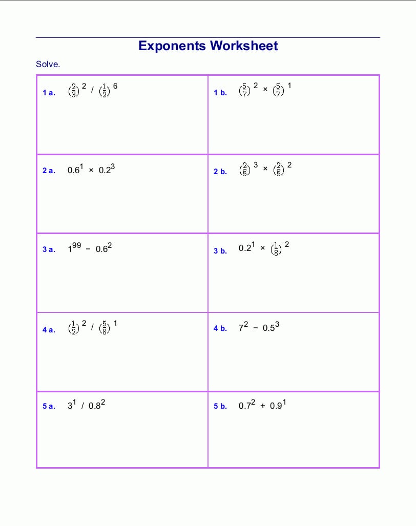 Free Exponents Worksheets Along With Exponents Worksheets 6Th Grade