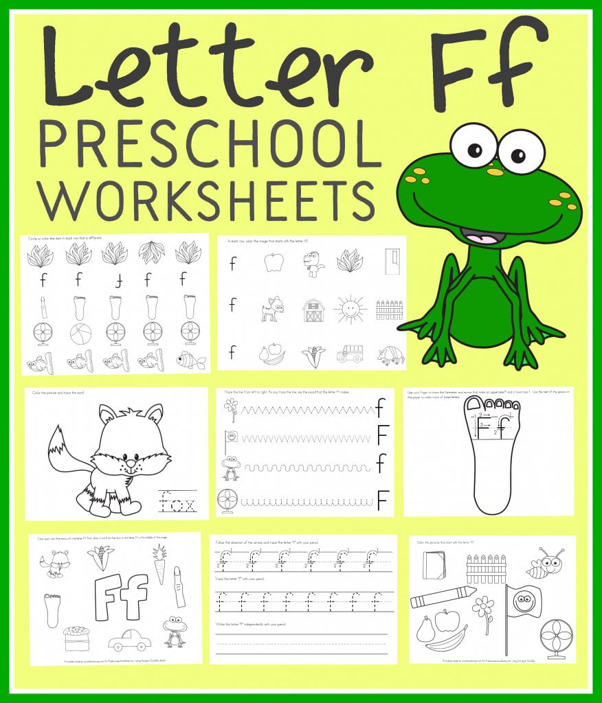 Free Letter F Preschool Worksheets Instant Download In Homeschool Worksheets Preschool