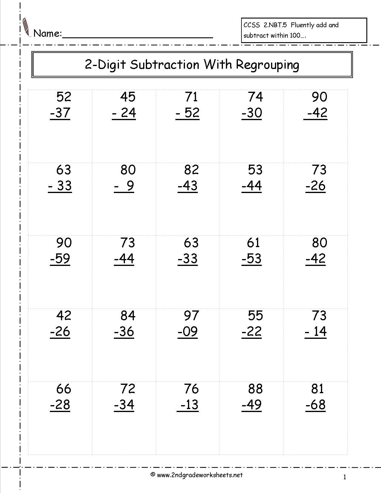 Free Math Worksheets And Printouts Intended For Addition And Subtraction Worksheets For Grade 1